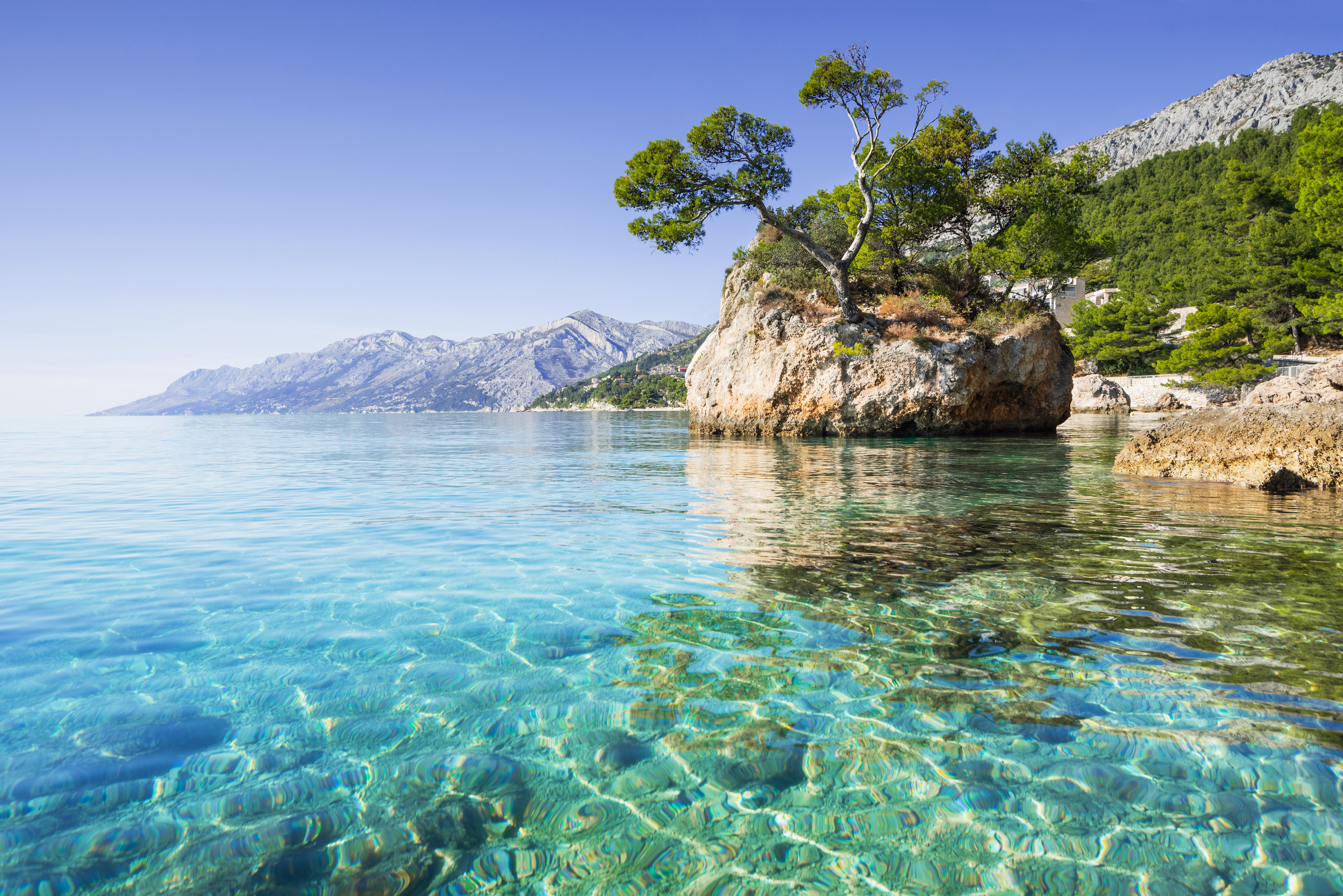 Beautiful bay in the Mediterranean sea, Brela, Croatia